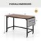 Costway 1/2/4 PCS Rolling Computer Desk Metal Frame PC Laptop Table Wood Top Study Workstation